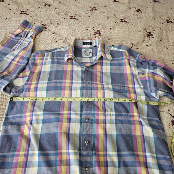 Gant Salty Dog Washed 100% Cotton Plaid Pastel Mens Buttondown XL - Picture 12 of 14